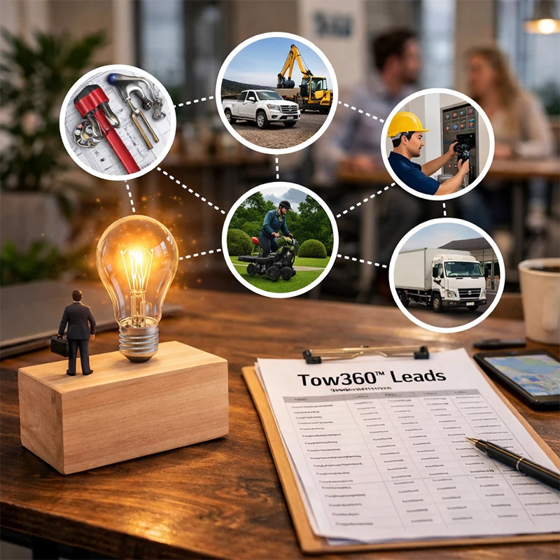 Towing lead generation platform for commercial clients