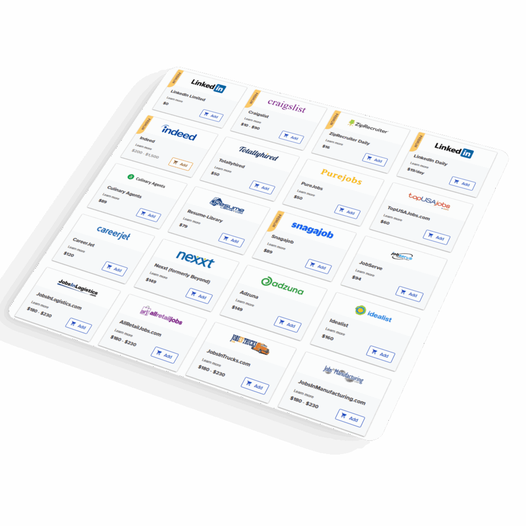 Towing Company Recruiting Jonestown TX dashboard showing connected job boards applications platform for hiring tow truck drivers