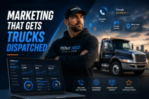 Best towing marketing agency helping a tow truck owner grow calls with AI marketing dashboard