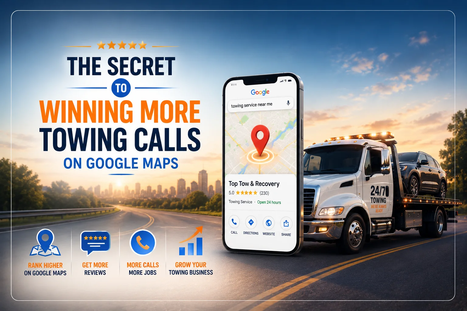 Google Maps Ranking for towing companies to get more local calls