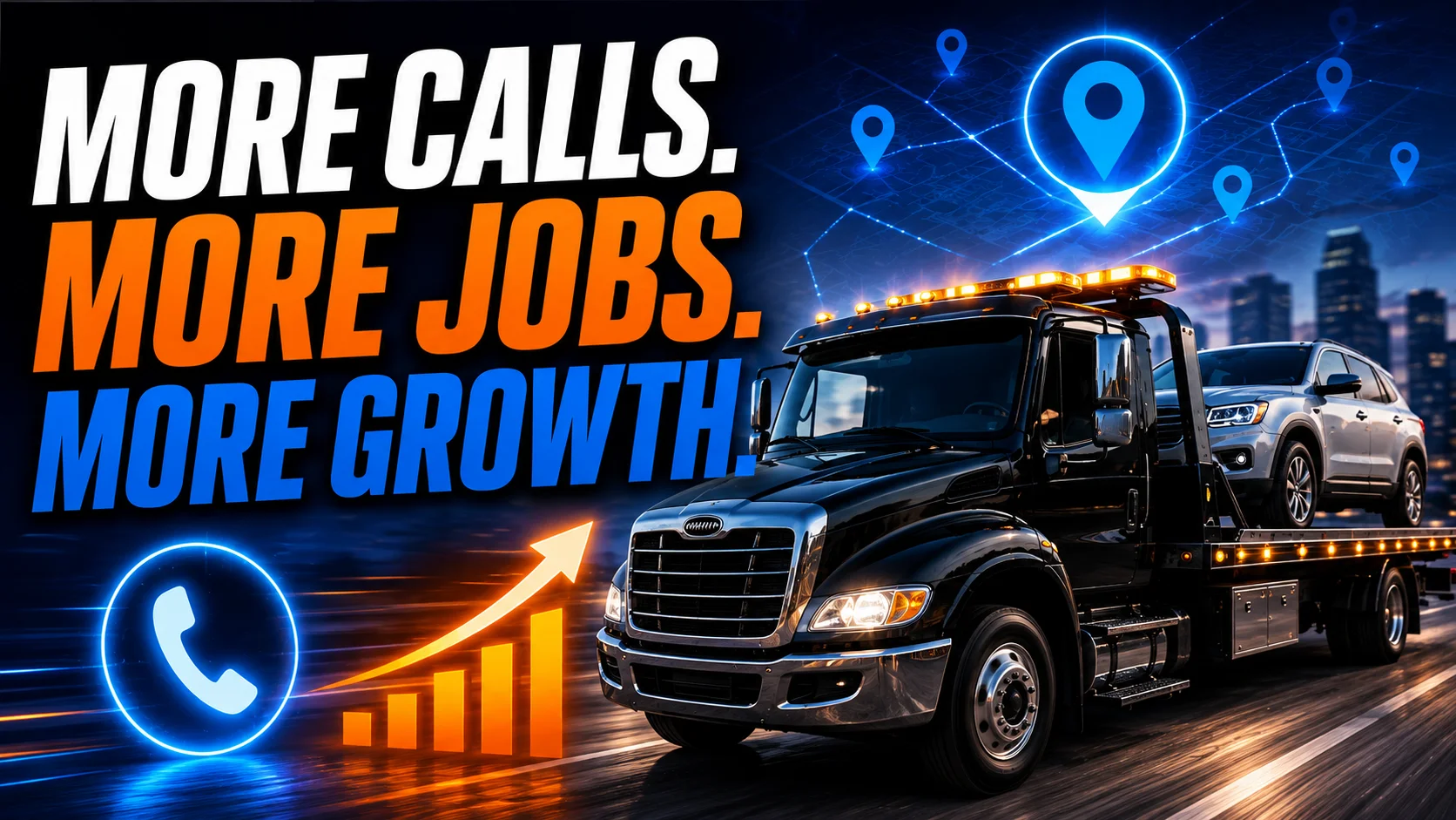 Tow company digital marketing platform helping towing businesses generate more calls and jobs