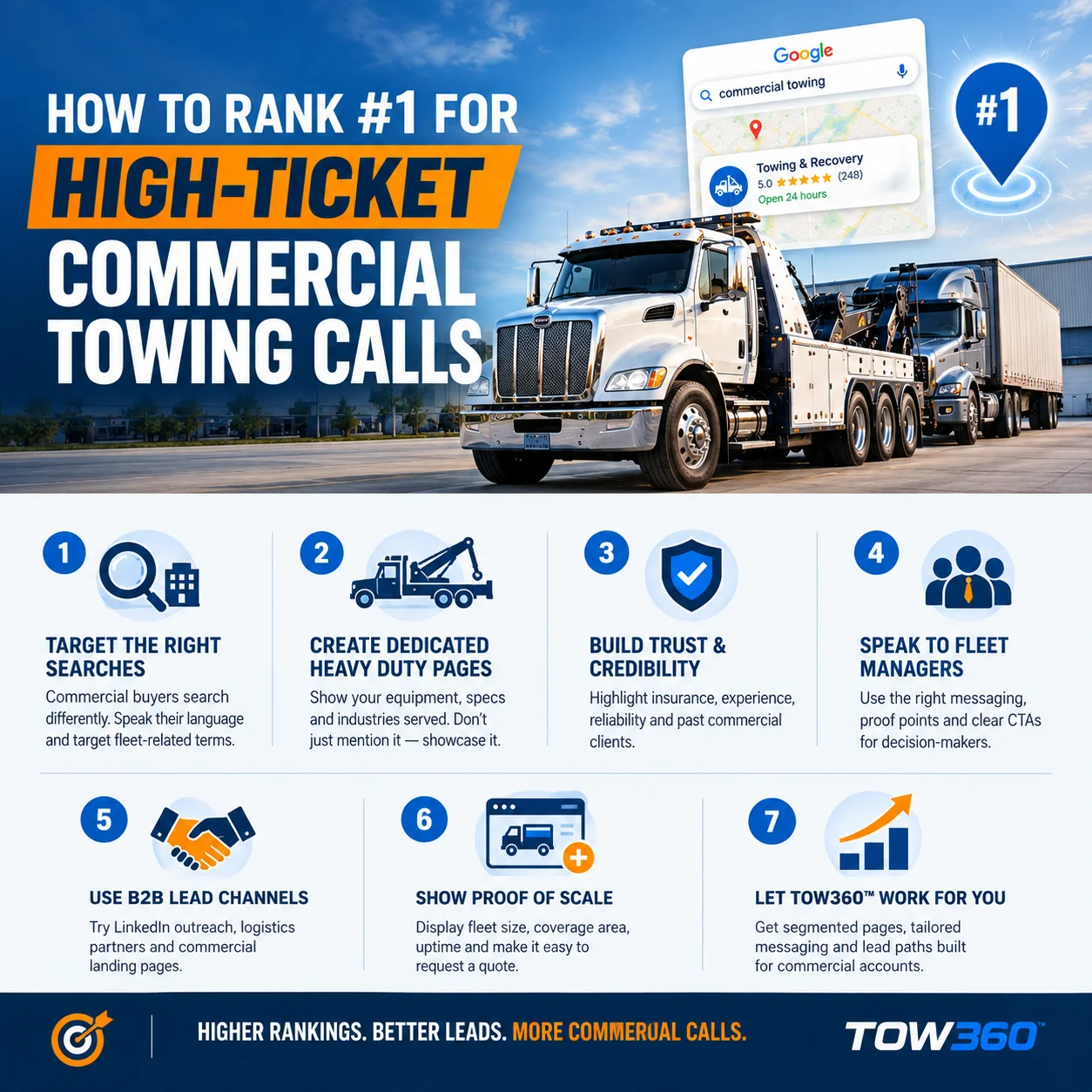 Fleet-focused towing strategy connecting commercial buyers with towing service providers