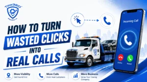 Google Ads for Towing campaign focused on reducing wasted clicks and increasing qualified leads
