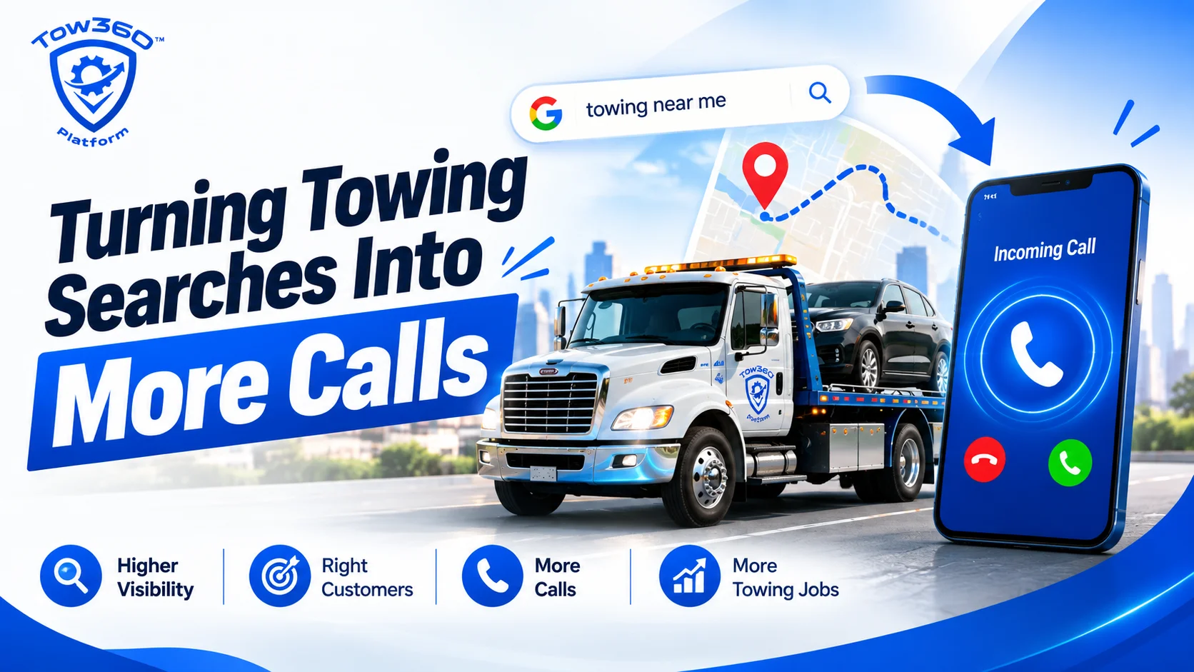 how to get towing leads through Google search, reviews, paid ads, and towing SEO