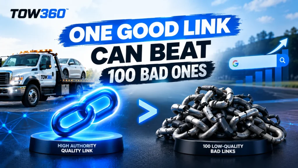 Tow360™ backlink strategy helping a towing company build SEO authority