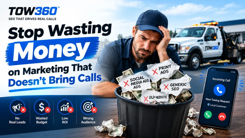 Towing company marketing strategy focused on generating calls and booked jobs