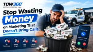Towing company marketing strategy focused on generating calls and booked jobs