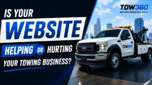Towing company website designed to turn mobile visitors into customer calls