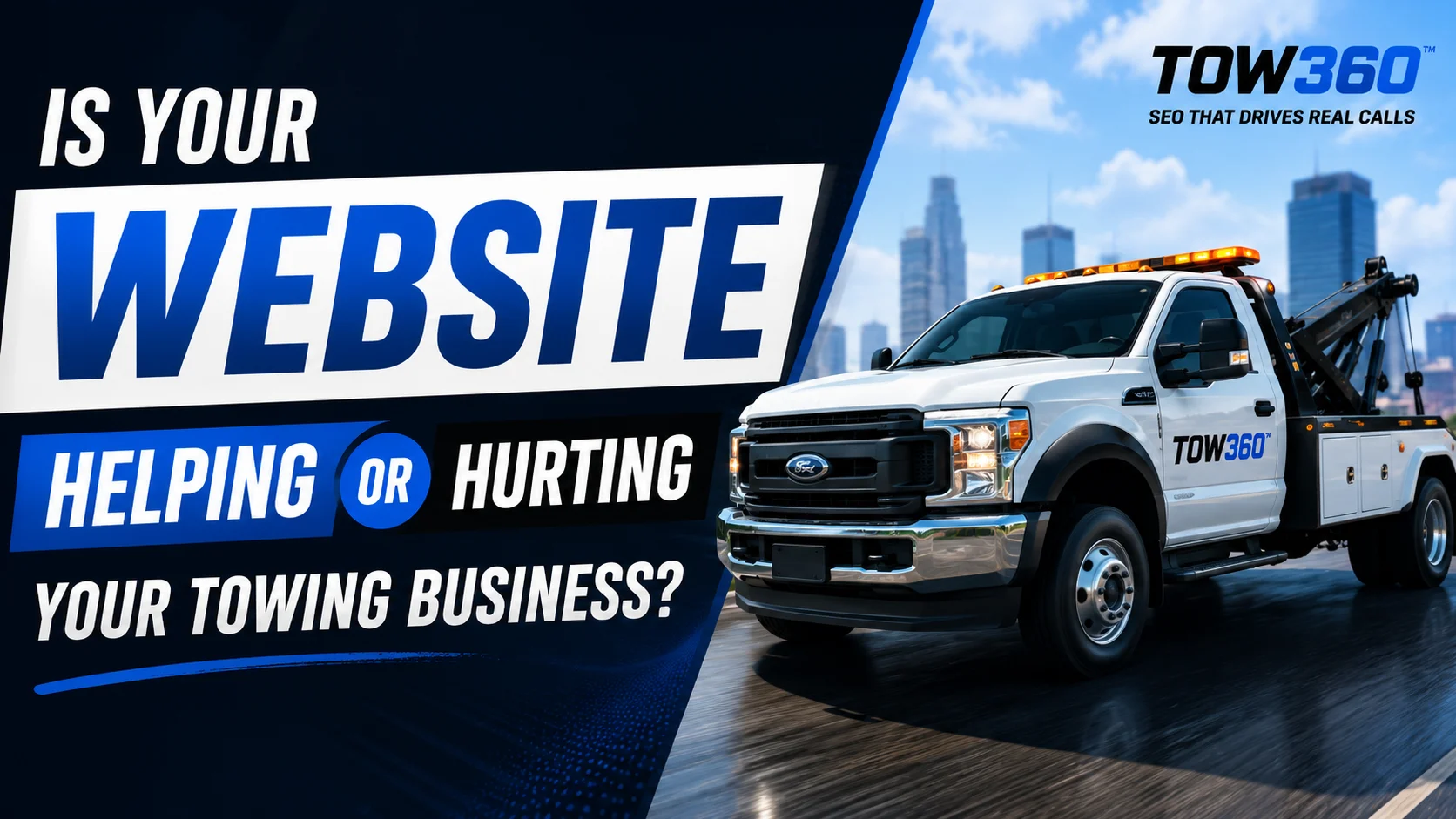 Towing company website designed to turn mobile visitors into customer calls